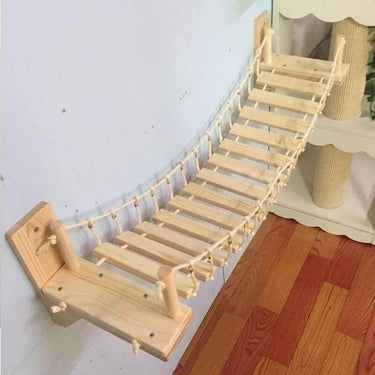 Nancy Sway Wooden Rope Bridge Cat Furniture KittyNook 90cm